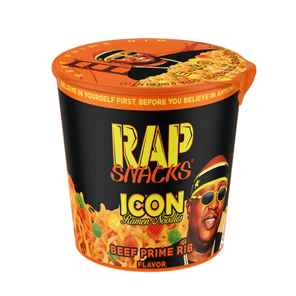 RAP Snacks Premium Beef Prime Rib Flavor Ramen Noodles - Bold Flavor, Inspired by Hip-Hop Culture  Quick and Delicious Instant Noodles (12-Pack)