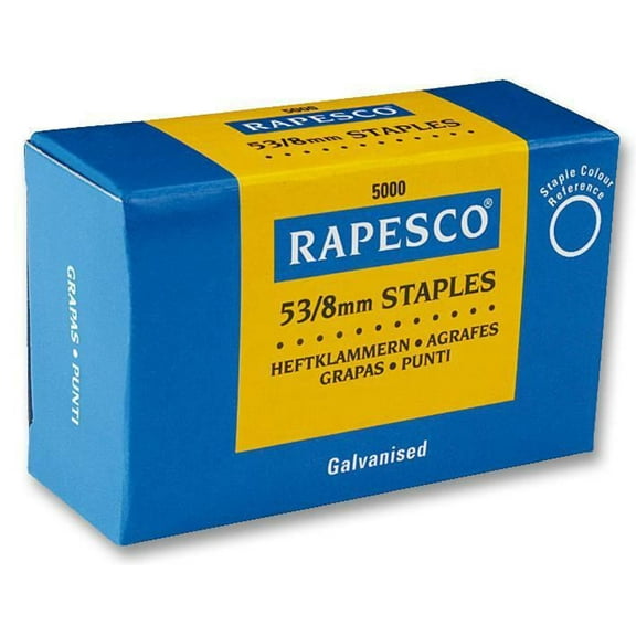 RAPESCO - 53/8mm Galvanised Metal Staples - Pack of 5000