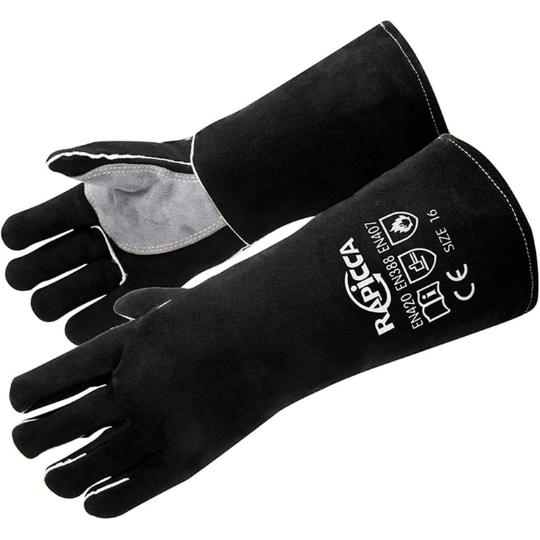 1PairCowhide Welding Gloves Heat Resistant Work Glove Gardening Baking  Stove Pot