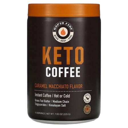 RAPIDFIRE, Keto Coffee, Caramel Macchiato, 7.93 oz Pack of 4