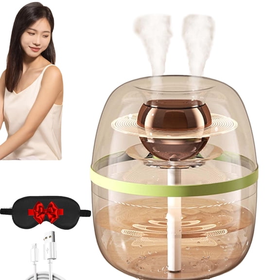 RAPOBRIX 2025 New Humidifier for Bedroom/Large Room - Copper Coil Small Table Top Desktop (Pink)