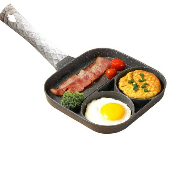 RAPOBRIX 3 Cups Egg Frying Pan with 3-In-1 Cup Design and Raised Handle, Nonstick Granite-Coated Omelet Frying Pan Great for Gas and Induction Co...