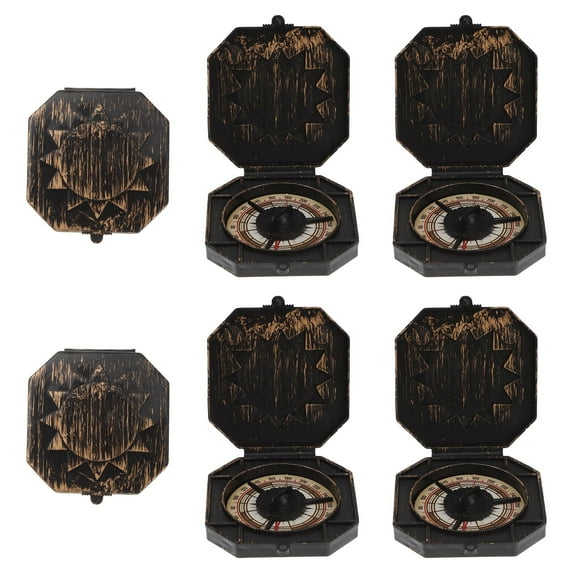 RAPOBRIX 6Pcs Pirate Captain Compass Toy Xmas Cosplay Costume Prop Chic Compass Plaything