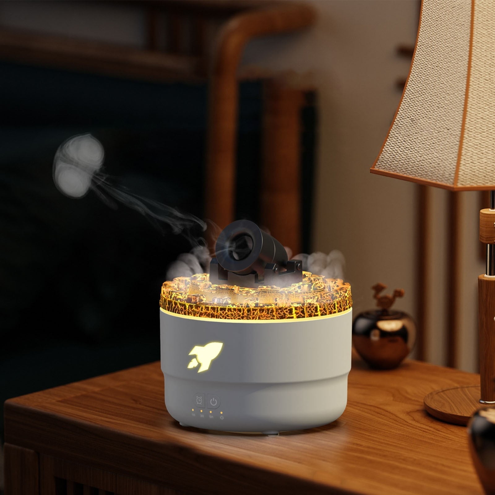 RAPOBRIX Aroma Humidifier Turret Silent Diffuser - Vapor Cannon with Colorful LED for Bedroom/Home