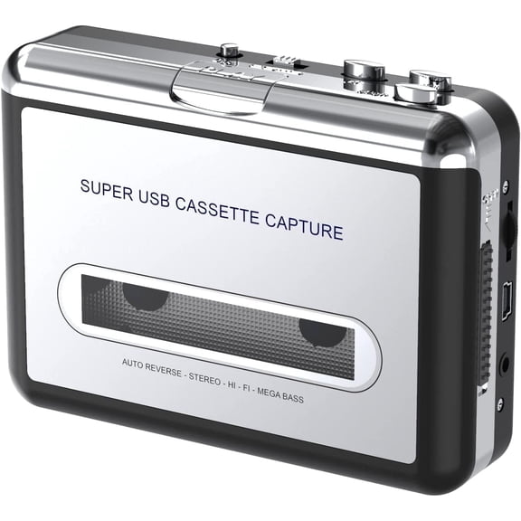 RAPOBRIX Cassette Player, Retro Cassettes Tape to MP3 CD Converter, Portable USB Casete Capture Stereo Audio Music Player Compatible with Laptop/PC Computer,Convert Cassette to Digital
