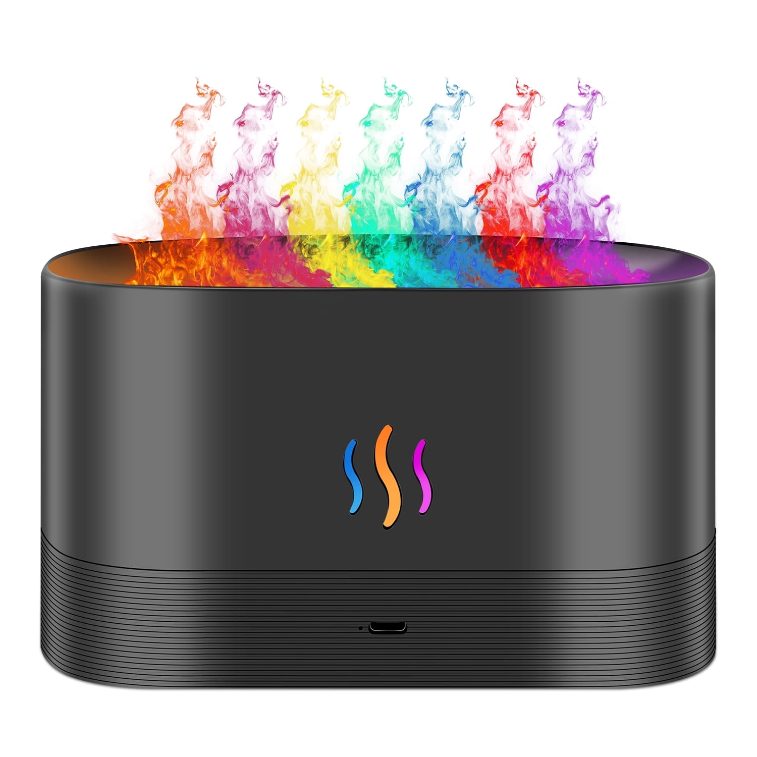 RAPOBRIX Colorful Flame Aroma Diffuser Humidifier - Ultrasonic 7 Colors with Remote for Bedroom/Home/Office/Yoga (Black)
