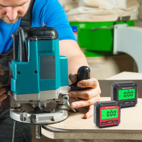 RAPOBRIX Digital Angle Finder, Backlight LCD Digital Angle Gauge Protractor Inclinometer Be-vel Box, Magnetic Base, 4 Of 90 Degree Finder Angle Tool