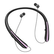 RAPOBRIX IPX6 Waterproof Bluetooth Headphones Wireless Headset Neckband Headphones with Retractable Earbuds Noise Reduction