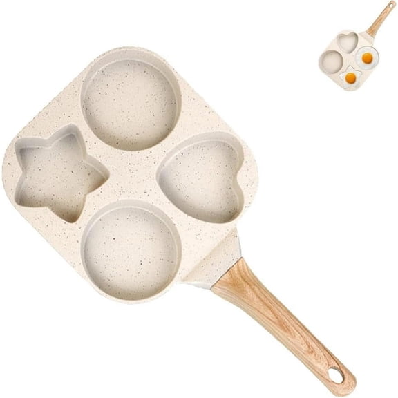 RAPOBRIX Nonstick Egg Frying Pan Shapes, Non-stick Egg Frying Pan-Suitable for Both Induction Cookers and Gas Stoves, Star and Heart Nonstickegg, B...