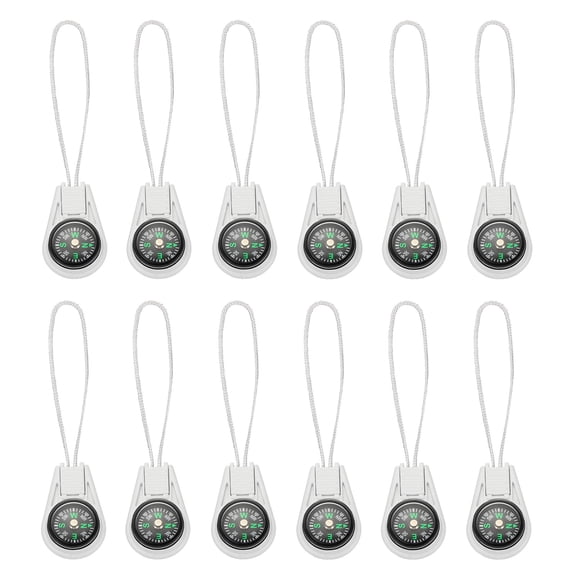 RAPOBRIX Survival Compass, 50 Pack Pocket Camping Compass with String for Outdoor Hiking, White