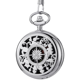 RAPOBRIX Survival Pocket Watch Compass Waterproof Pocket Compass for Boating with Chain