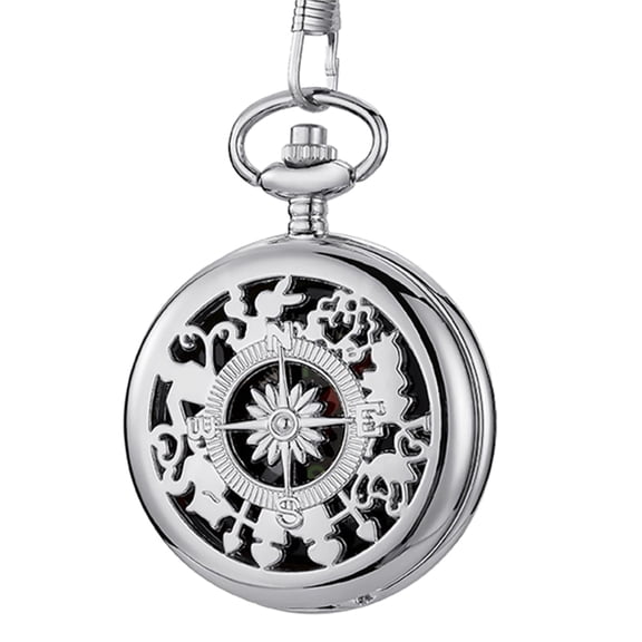 RAPOBRIX Survival Pocket Watch Compass Waterproof Pocket Compass for Boating with Chain