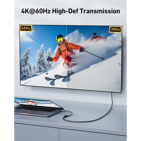 RAPOBRIX USB-C to HDMI Adapter - 4K@60Hz Thunderbolt 3/4 for MacBook/iPhone 15/iPad