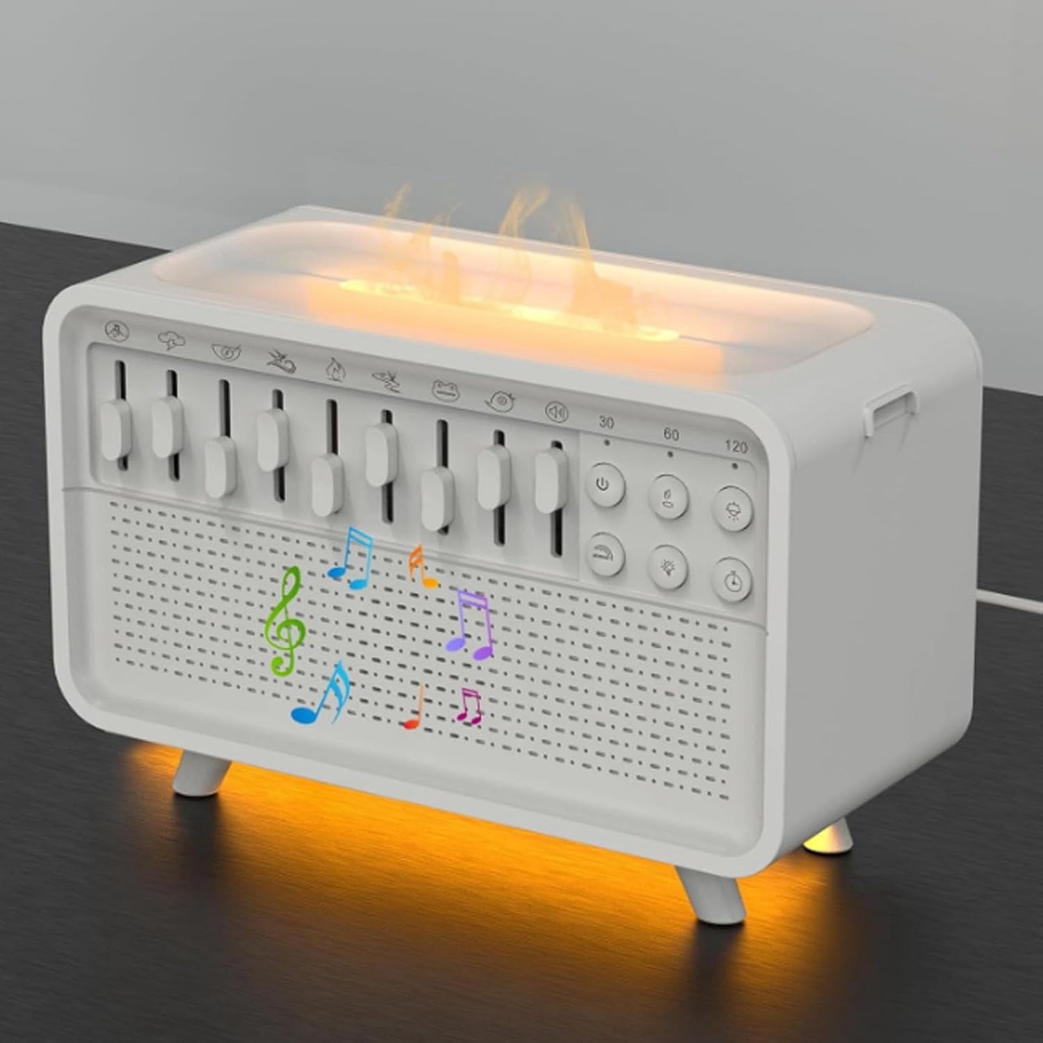 RAPOBRIX White Noise Night Light Humidifier - Sound Machine Bluetooth Speaker with Timer