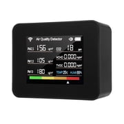 RAPOBRIX WiFi Air Quality Meter, 13 in 1 Indoor Air Quality Monitor - CO  TVOC HCHO PM2.5 PM1.0 PM10 Humidity and Temperature Time Date Alarm Timer and Stopwatch Alarm Timer for Home Offices School