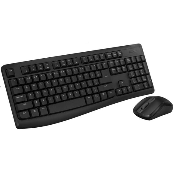 RAPOO X1800Pro Wireless Mouse & Keyboard Combo - 2.4G, 10M Range, Optical, Long Battery, Spill-Resistant Design,1000 DPI, Nano Receiver, Entry