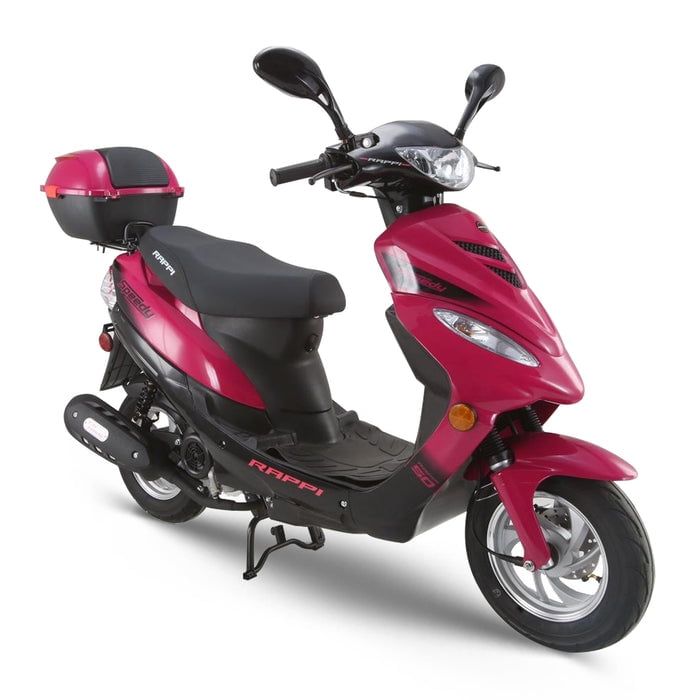 RAPPI Gas Moped SPEEDY 50 Street Scooter 50cc Motorcycle for Adult Equipped Rear Storage trunk 4 Stroke Cylinder CVT Assembled in US Ready to Ride Walmart