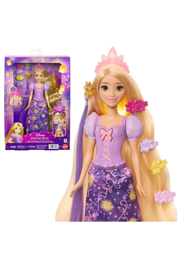 Light-Up Hair Rapunzel Fashion Doll w/ 5 Ways to Glow, Pascal Figure & 7 Accessories