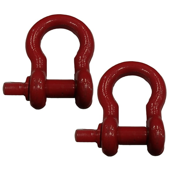 RAParts 1 Pair 3/4" Red 4.75 Ton D-Ring Bow Shackle Heavy Duty for 4x4 ATV RV Bumper