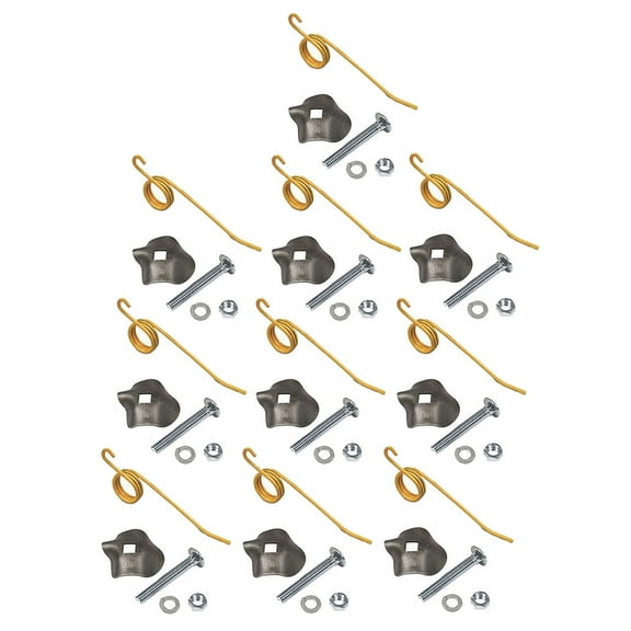 RAParts 10 Pack Hay Rake Teeth 64562 & Hold Down Clips 792493 Fits New Holland 55 56 57 256 258