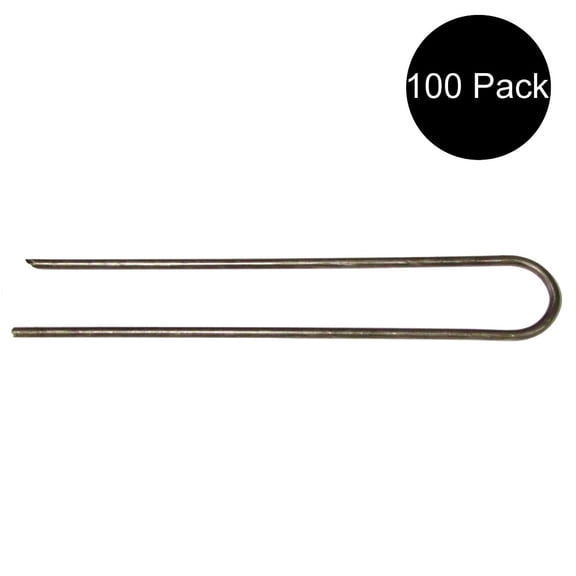 RAParts 100 6-Inch Landscape Staples Sod Staples Garden Stakes Round Pins 11 Ga. Chisel End Points