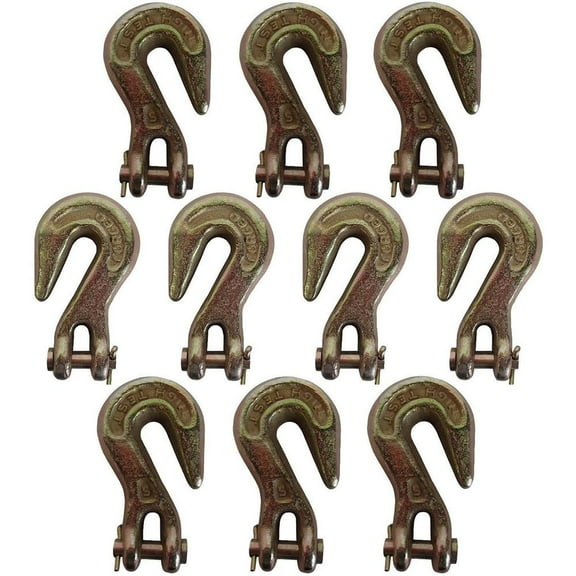 RAParts 10x 5/16" Clevis Grab Hook Chain Lever Ratch Binder Flatbed Truck Hooks Cargo