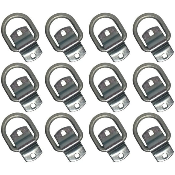 RAParts 12 Bolt On D Ring 1/2" Flatbed Truck Car Trailer Tie Down Strap Chain Rope Rings