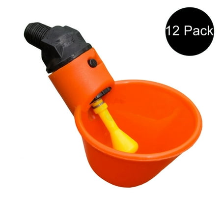 RAParts 12 Pack Automatic Waterer Drinker Cups For Chicken Coop Poultry Chook Bird Water