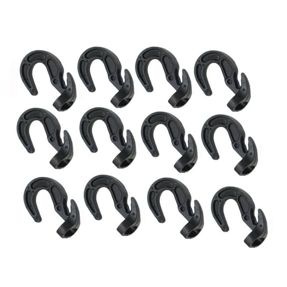 RAParts (12) Pack Heavy Duty Plastic Shock Cord Bungee Rope Hooks