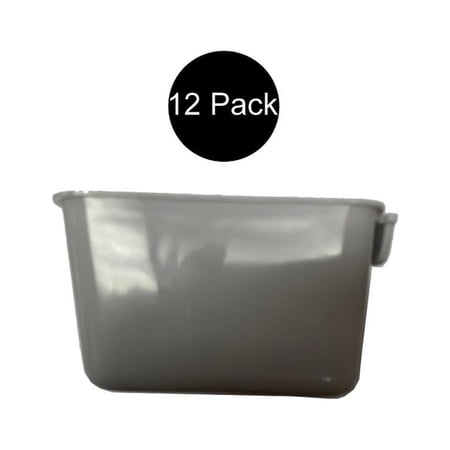 RAParts 12pk Gray Cage Cups 1 Pint / 16 fl oz Hanging Feed & Water Cups for Chicken Poultry