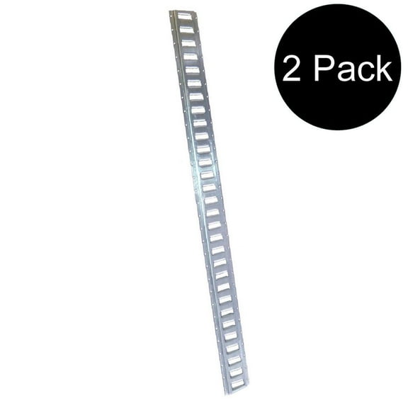 RAParts Set of 2 8' Horizontal Galvanized E-Track Tie-Down Rails For Truck Trailer