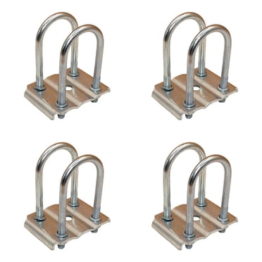Trailer Spring U-Bolt Kit – 4 U-Bolts + 2 Plates – 2 Square Axle – 9/16 X 5.75" Long