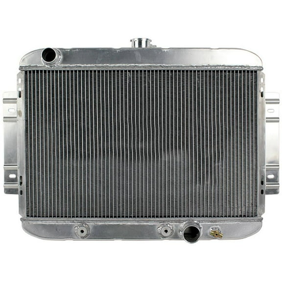 RAParts 205162 Aluminum Radiator Fits Hot Rod Coupe Downflow w/ Chevy Inlet Outlet