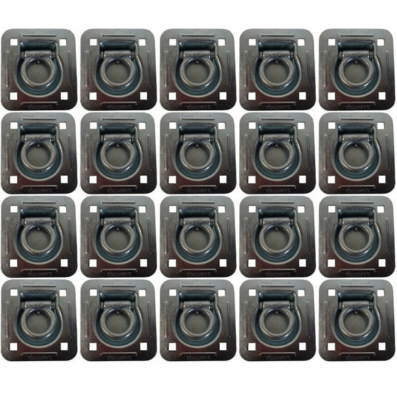 RAParts 20pk Flush Mount Recessed Ring Trailer Cargo Tie Down Control D-Rings 6000 lbs