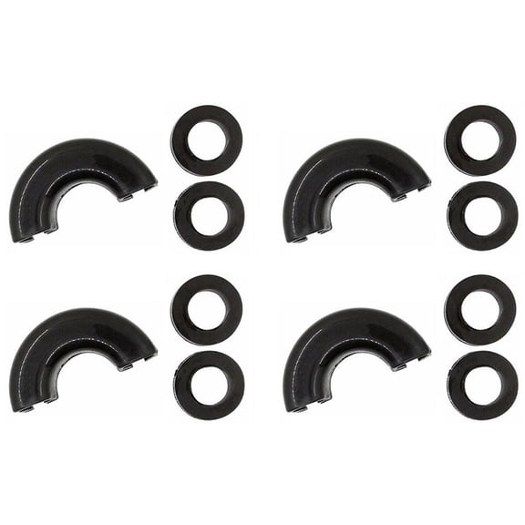 RAParts (4) Black D-Ring Isolators for 3/4" Clevis Fits Jeep Towing