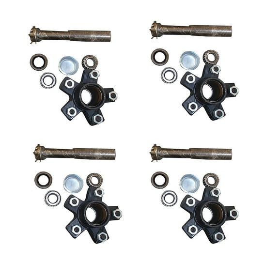 RAParts (4 Pack) Trailer Axle Kit Replacement 1,250 lb Capacity 5x4.5 Bolt Pattern