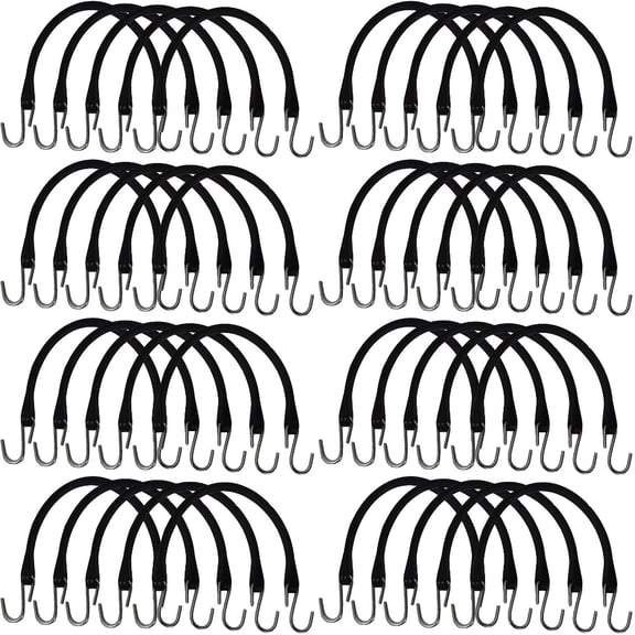 (40) 15" Heavy Duty Rubber Tarp Straps Flatbed Truck Tarp Tie-Down Straps