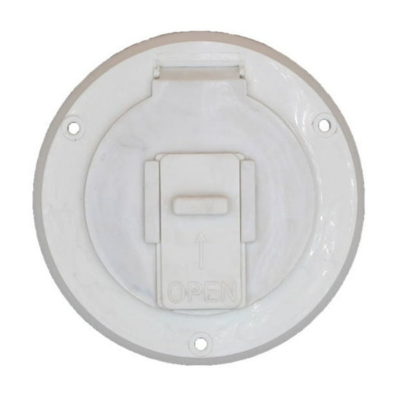 RAParts 5412 Electric Power Cord Hatch Cover For RV Camper White 30 50 Amp