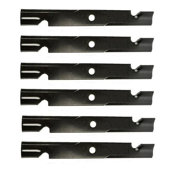 RAParts (6) High-Lift Blades Fits Exmark 103-6383 103-6383-S Length 20-1/2 in. Width 2-1/2 in. Thickness .250 in. Center Hole 15/16 in. 60 in. Deck