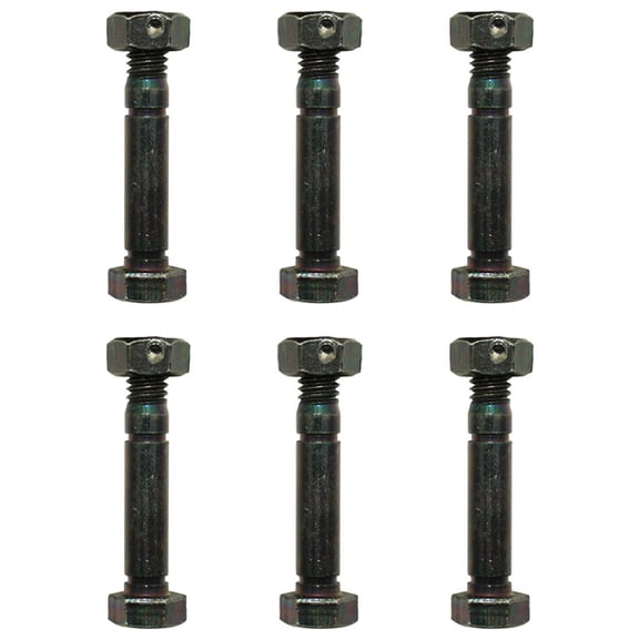 6 Pack Shear Pin Bolt & Lock Nut fits Ariens 52100100 w/ 2" x 5/16" Thread Size