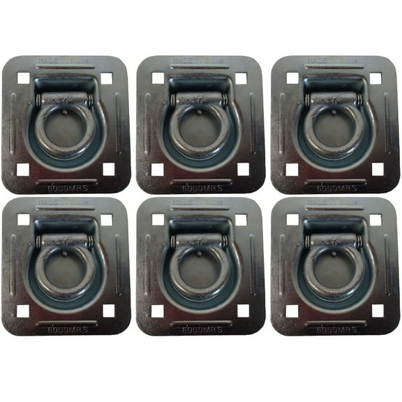 RAParts 6 Recessed Quad Van Cargo Container Truck Trailer Tie Down Anchor Point D-Rings