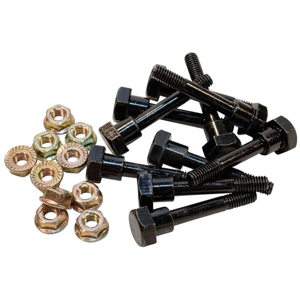 RAParts 780226 (10) Shear Pins w/ Lock Nuts Fits Honda HS724 HS80
