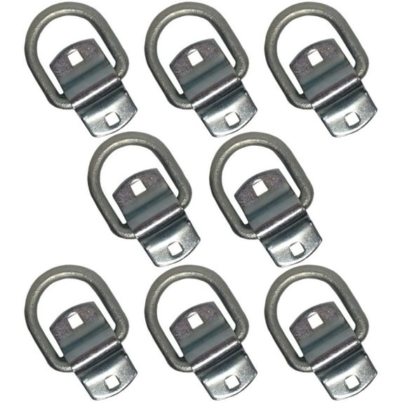 RAParts 8 Bolt-on 1/2" D Rings Flatbed Truck Trailer Tie Down Rope Chain Strap D-Ring