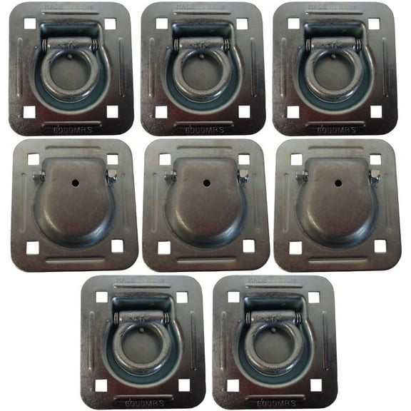 RAParts 8 Pack Truck Trailer D-Ring 6,000 lb. Capacity Anchor Recessed D-Rings