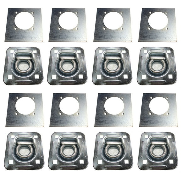 RAParts 8 Recessed Floor D Rings w Backing Plate Enclosed Trailer Cargo Trailer Tie Down