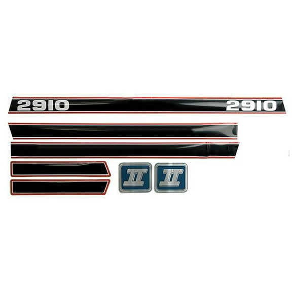 RAParts 83953029 New Hood Decal Set Fits Ford Tractor 2910 w/ Black/Red Force II