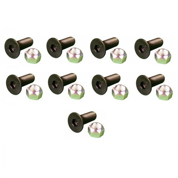 RAParts (9) Replacement Screws & (9) Replacement Nuts Fits CAT Models 5/8" x 2.5"