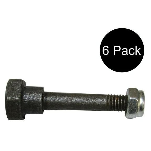 RAParts 90144-SA0-000 Set of Six Snow Blower Thrower Shear Pins w/ Nuts Fits Honda 90102-732-010