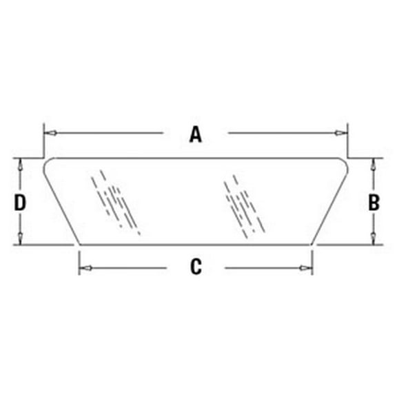 RAParts D5NN9442014B Fits Ford New Holland Tractor Lower Rear Glass TW10 TW15 TW20 TW25 +