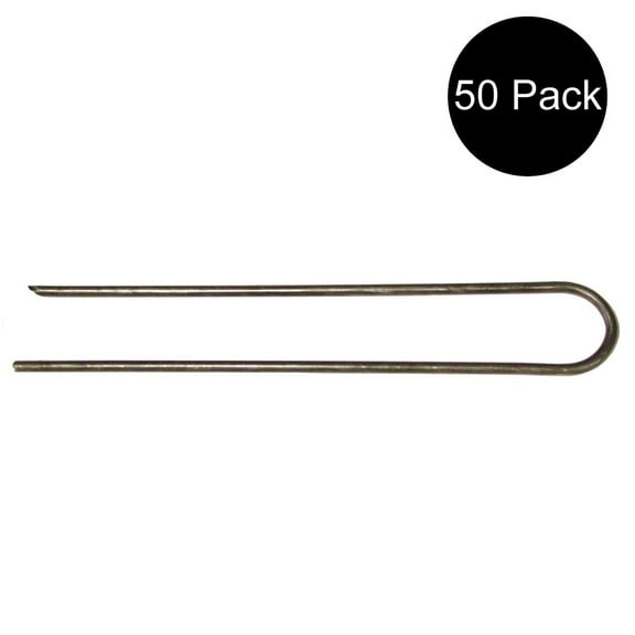 RAParts Fifty New Garden Stake Sod Depot Staples for Landscape Fabric Drip Tubing PVC Fence Anchor Pins Round Top